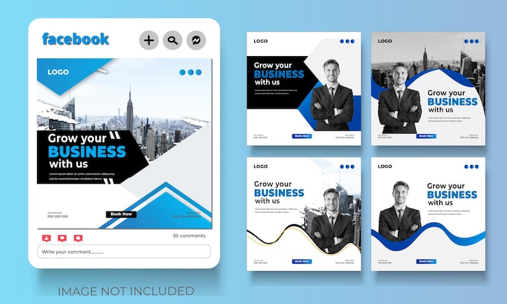 Vector free vector digital marketing agency and corporate social media post template