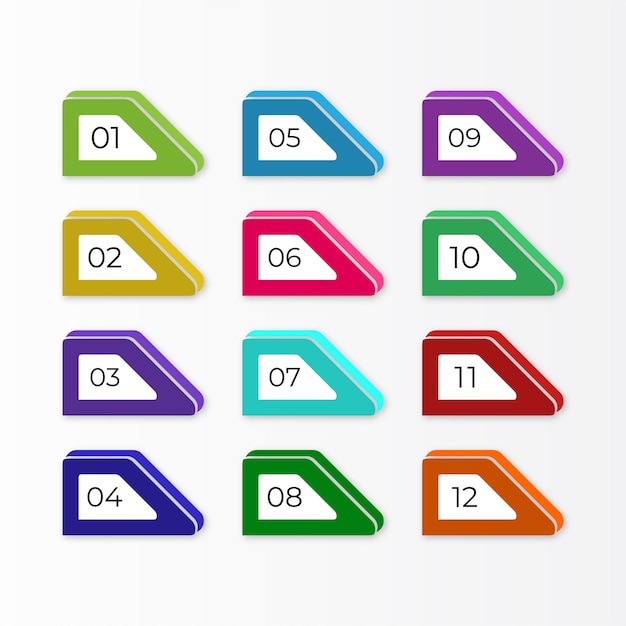 Vector free vector gradient flat arrow bullet point collection