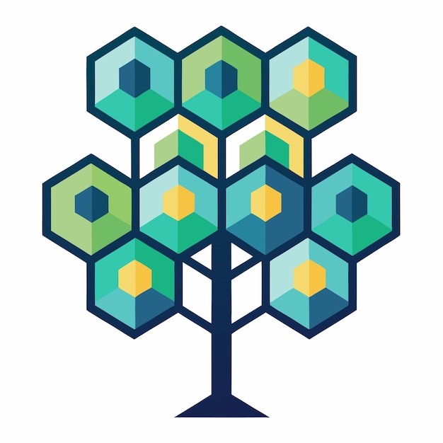 Vector fresh geometric tree logo