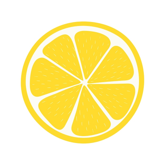 Vector a fresh half of a lemon highlighted on a white background
