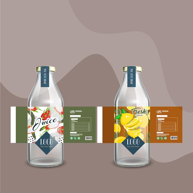 Vector fresh juice bottle design