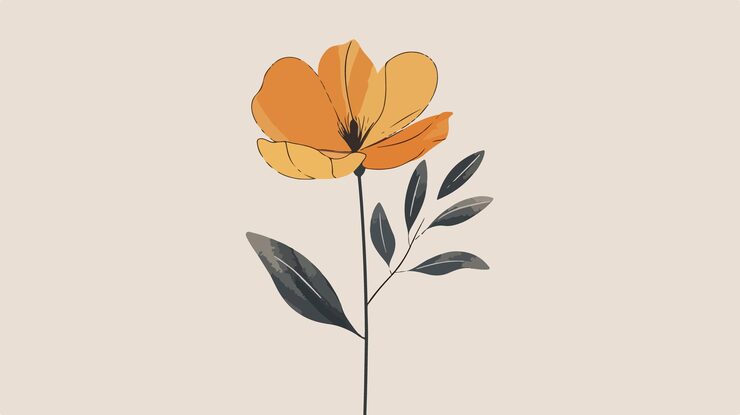 Vector freshness and beauty a single flower blossoms