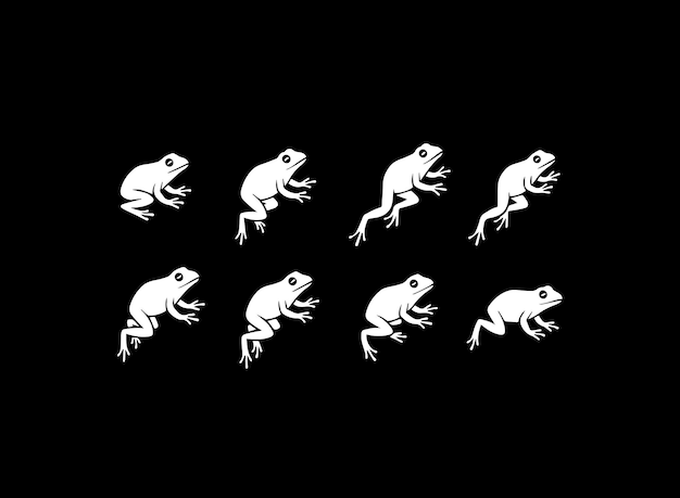 Vector frogs in motion a sequence of leaping amphibians