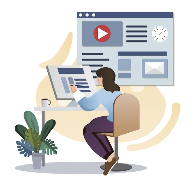 Vector front end isolated flat style colored illustration cloud