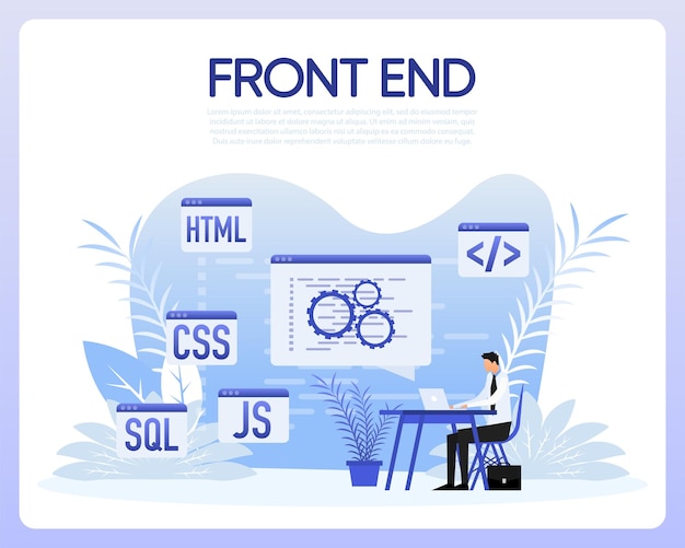 Vector front end software development programming code vector illustration