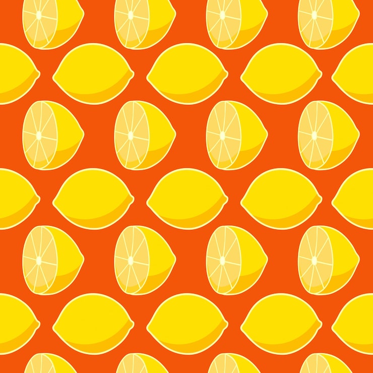 fruit lemon seamless pattern