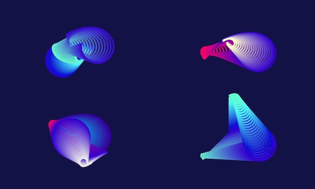 Vector full color logotype set