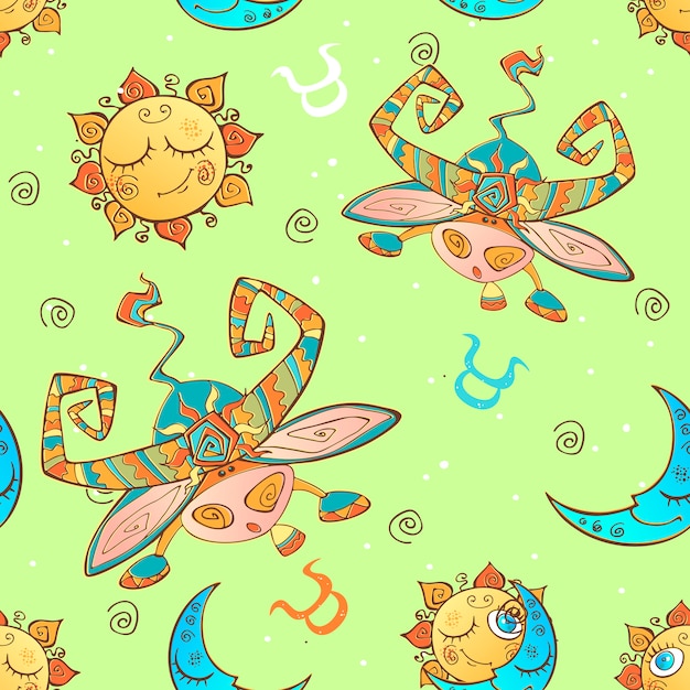 Vector a fun seamless pattern for kids