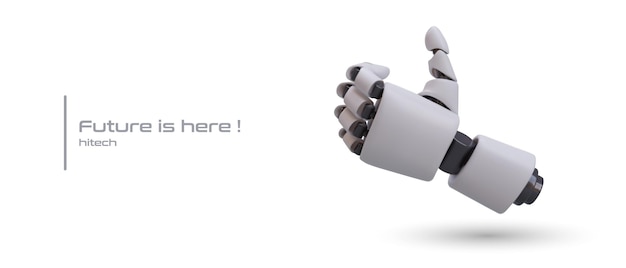 Vector future is already here realistic robotic hand showing thumb up