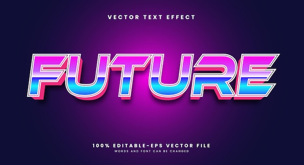 Vector future retro style editable text effect template