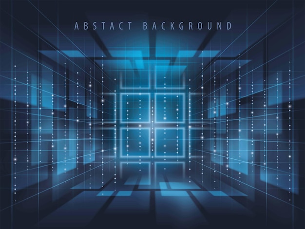 Vector future technology digital background abstract light network structured data processing in database