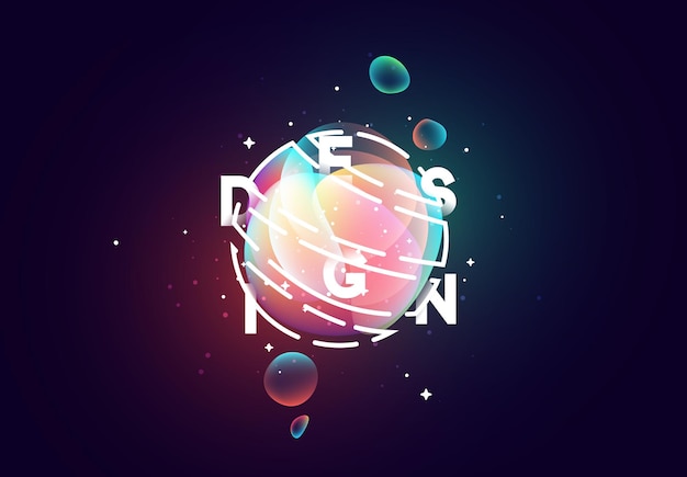 Vector futuristic background, planet shape. bright neon liquid gradient.