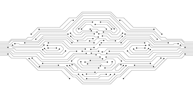 Vector futuristic circuit board isolate on white background circuit board texture ai artificial intelligence motherboard and html code large data processing database concept vector illustration