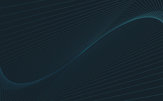 Vector futuristic dark abstract background with colorful waves