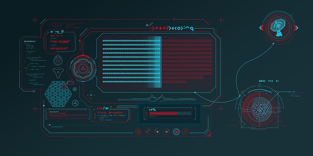 Vector futuristic hud design of scifi data