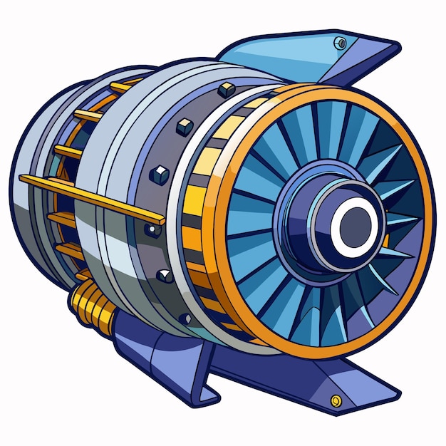 futuristic spaceship engine vector design