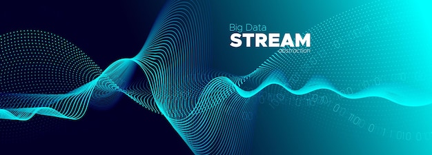 Vector futuristic technology background with particles motion