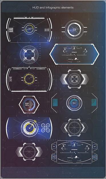 Vector futuristic user interface. hud ui. abstract virtual graphic touch user interface. hud background outer space.  science abstract.   .