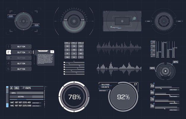 Vector futuristic user interface with elements of infographics user display abstract space interface