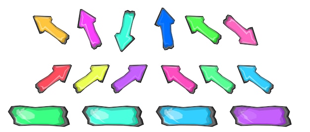 Vector game and app assets or ui kit of frames and ui buttons website or app menu