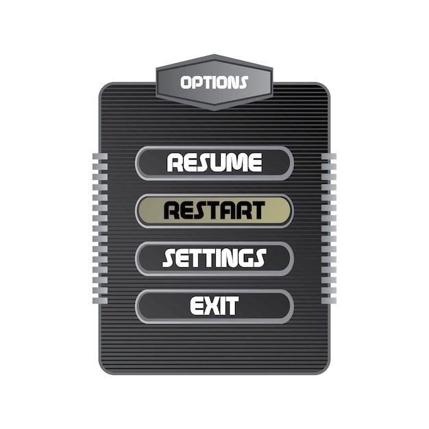 Vector game asset menu layer