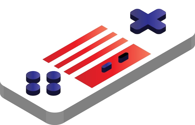 Vector game controller device illustration in 3d isometric style