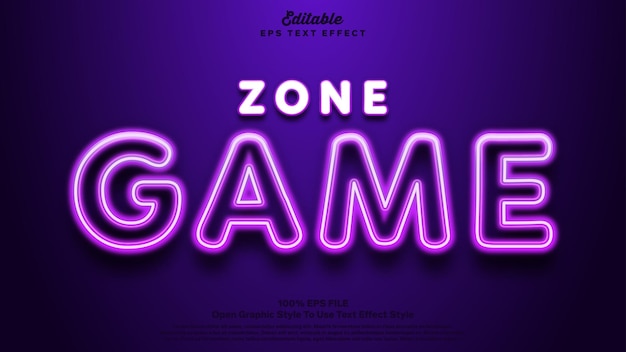 game zone text effect editable text neon light style