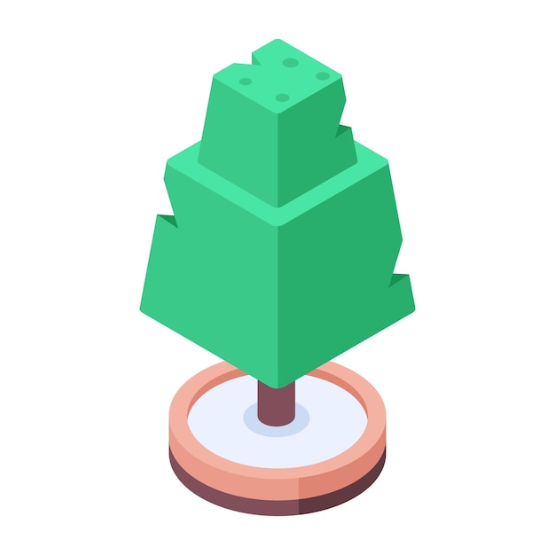 Vector gaming trees isometric icon