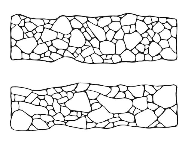 Vector garden path of tiles set masonry stone in isolation vector