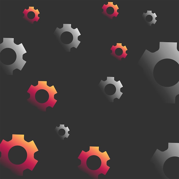 Vector gear_technology_pattern_abstract_gradient_black_background