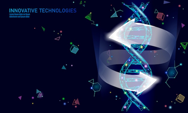 Vector gene protection therapy dna 3d chemical molecule structure low poly.