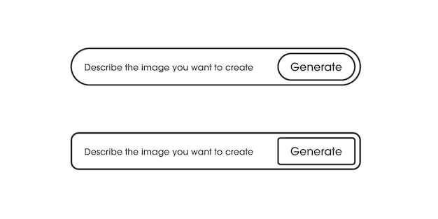 Vector generative ai bar as part of ui ux design and web site enter command text to generate ideas artificial intelligence technology concept vector illustration