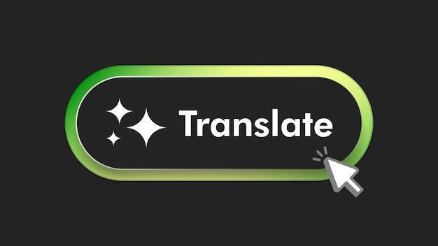 Vector generative ai translate button user interface artificial intelligence ui ux design concept