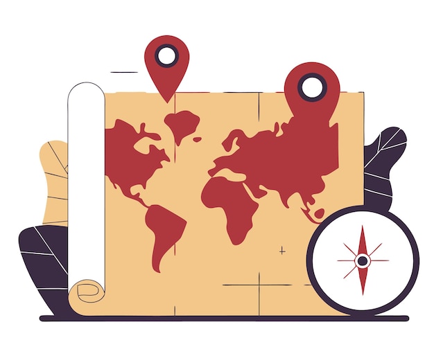 Vector geographic location system illustration