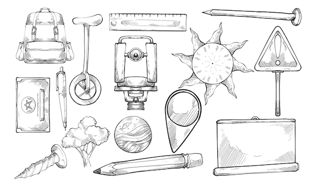 Vector geography handdrawn collection