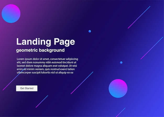 Vector geometric background for landing page