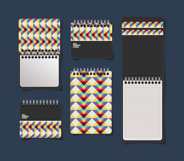 Vector geometric cover notebooks  