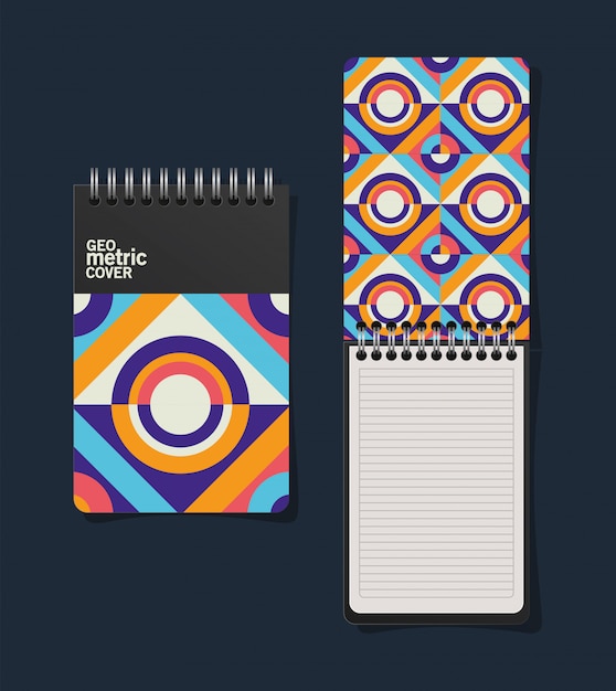Vector geometric cover notebooks  