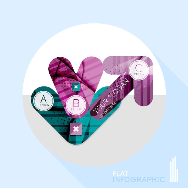 Vector geometric infographic in trendy flat style