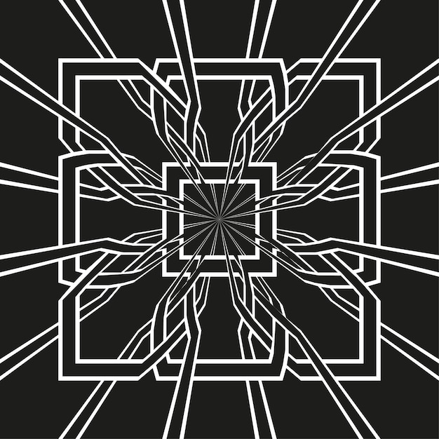 Vector geometric line pattern abstract square design vector intricate texture interlocking grid structure