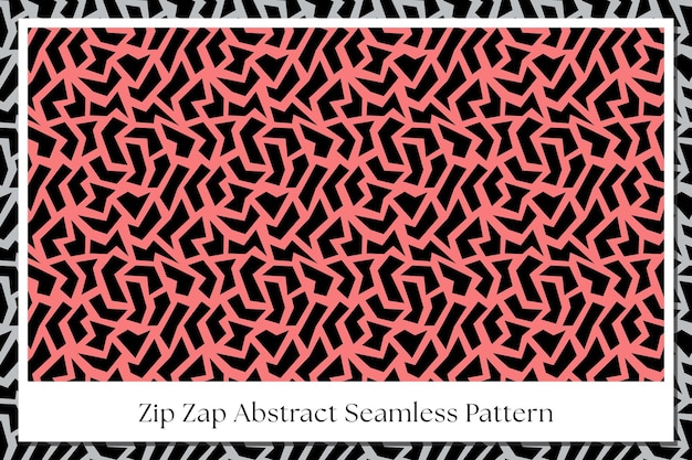 Vector geometric mosaic maze with zigzag triangle seamless pattern on yellow background for print design