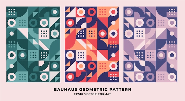 Vector geometric pattern with bauhaus geometric style design.