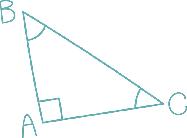 Vector geometric right triangle diagram