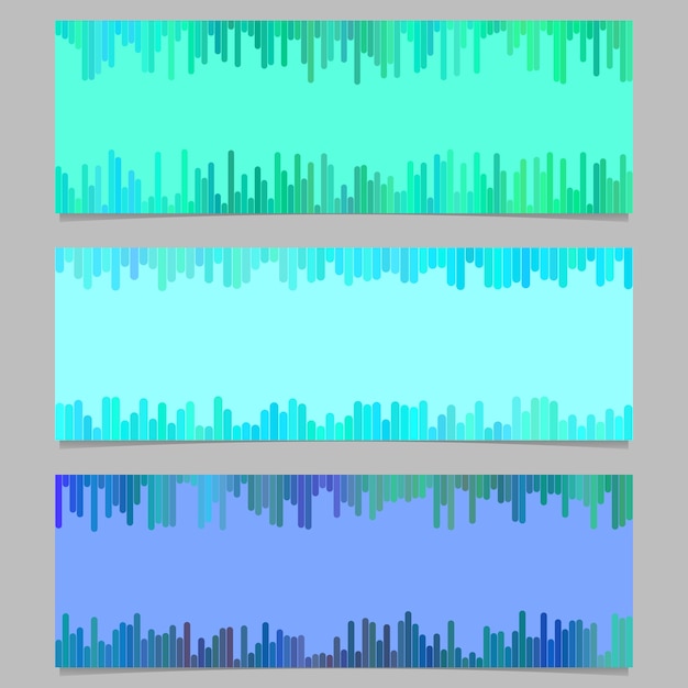 Vector geometrical banner template design set - horizontal vector graphic collection from vertical lines