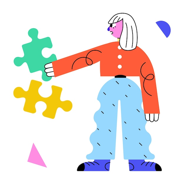 Vector get a glimpse of problem solving abstract illustration