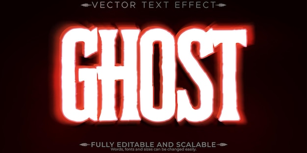 Vector ghost text effect editable horror and scary text style