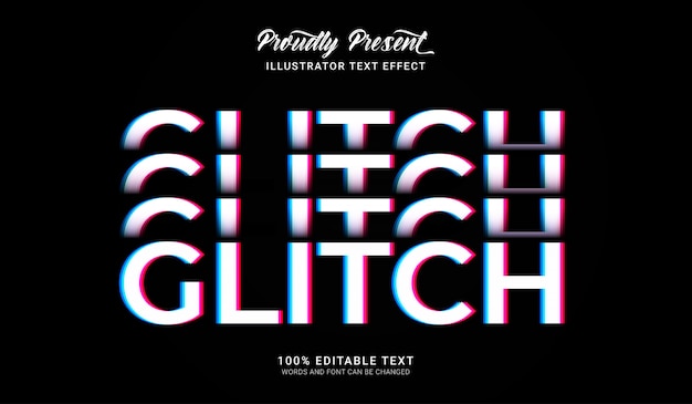 glitch text style effect. editable text effect