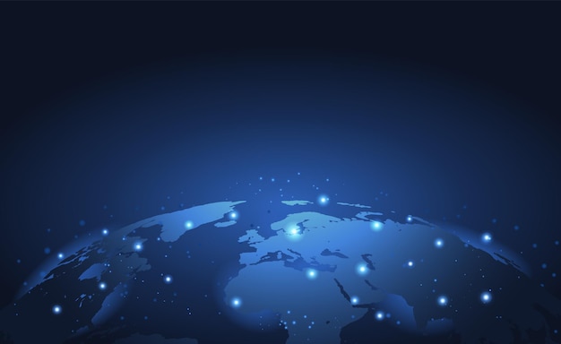 global network connection world map point and line composition concept of global business vector