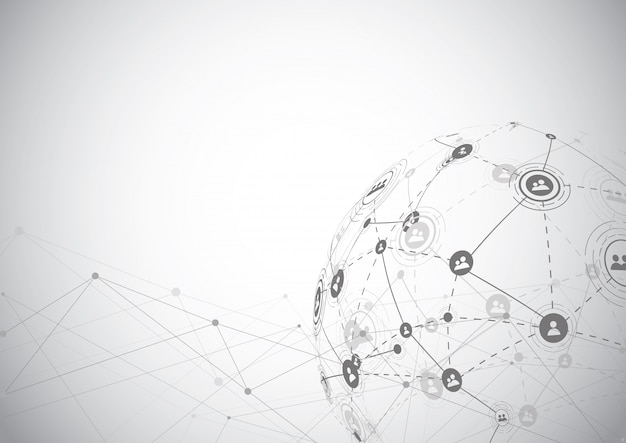 Vector global network connection. world map point