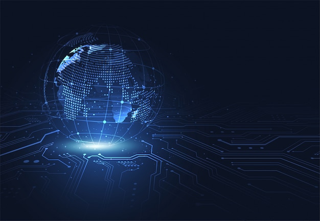 Vector global network connection. world map point